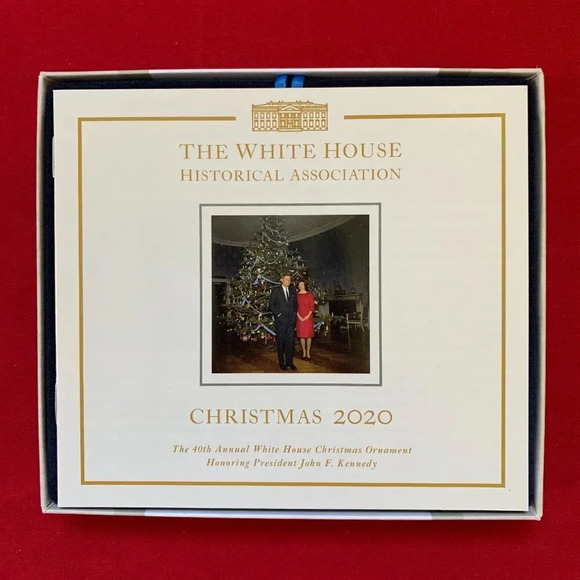 2020 White House Christmas Ornament John F. Kennedy 24k Gold New In Box - Picture 4 of 6